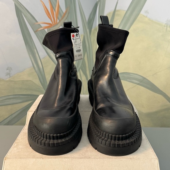 Zara Black Women's Chunky Ankle Boots, Botin, Size 10 NWT - Picture 3 of 10